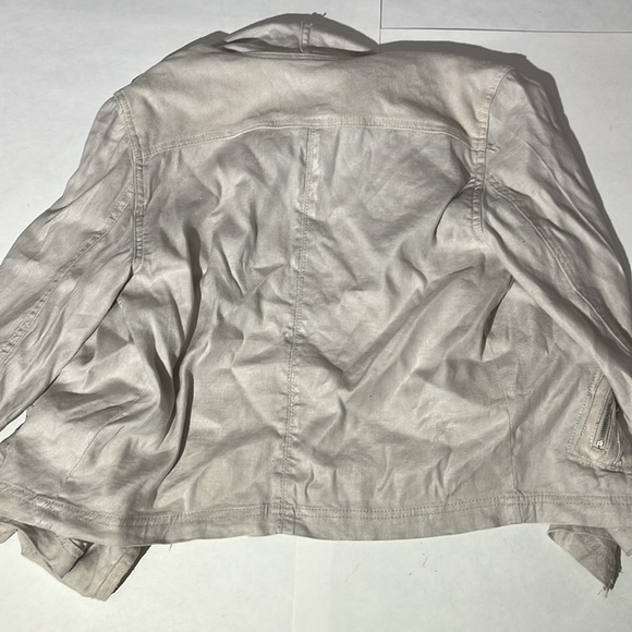 Anthropologie shacket lightweight jacket womens small cream moto open hang linen - Picture 8 of 10
